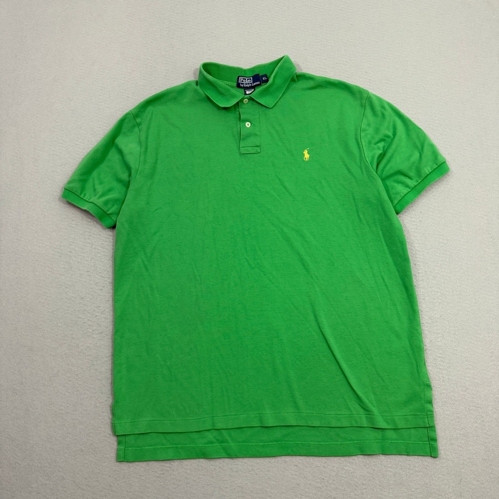 Vintage Polo Ralph Lauren Shirt Mens XL Green Classic Fit Short Sleeve Pony